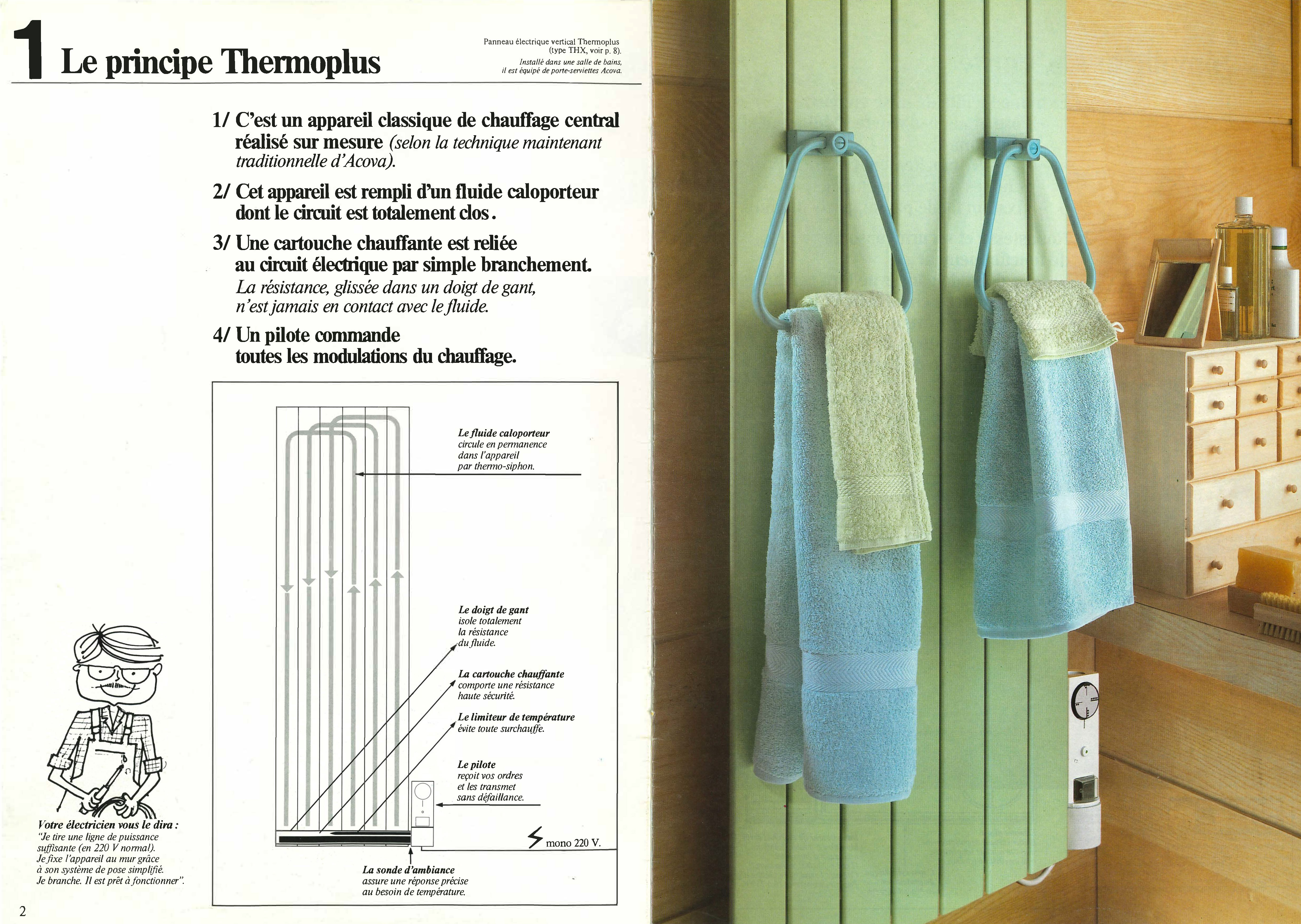 Extrait brochure du premier radiateur électrique à inertie fluide en 1987