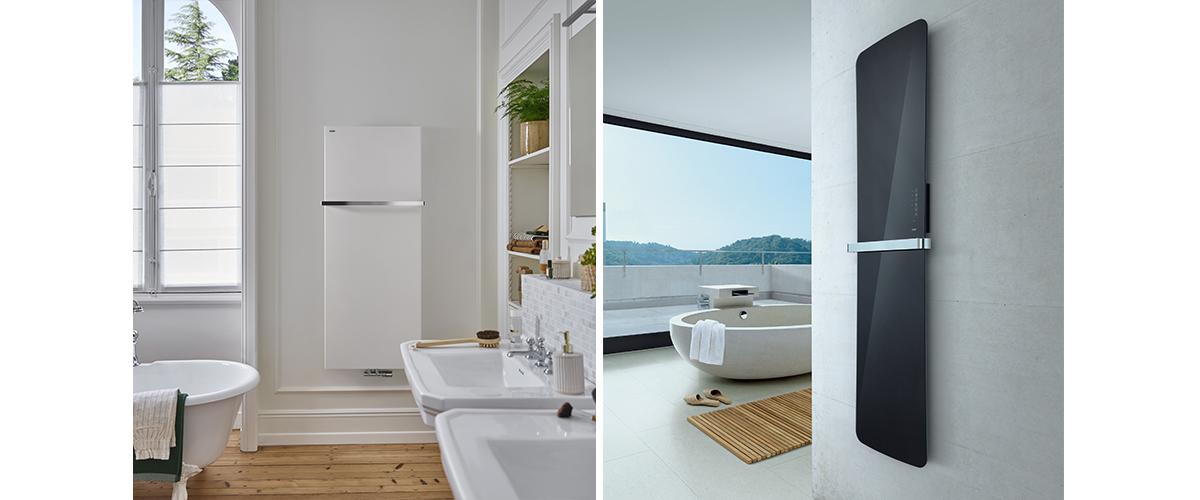 Photo d'ambiance radiateur sèche-serviettes extra plat Alizéa spa et Altima spa