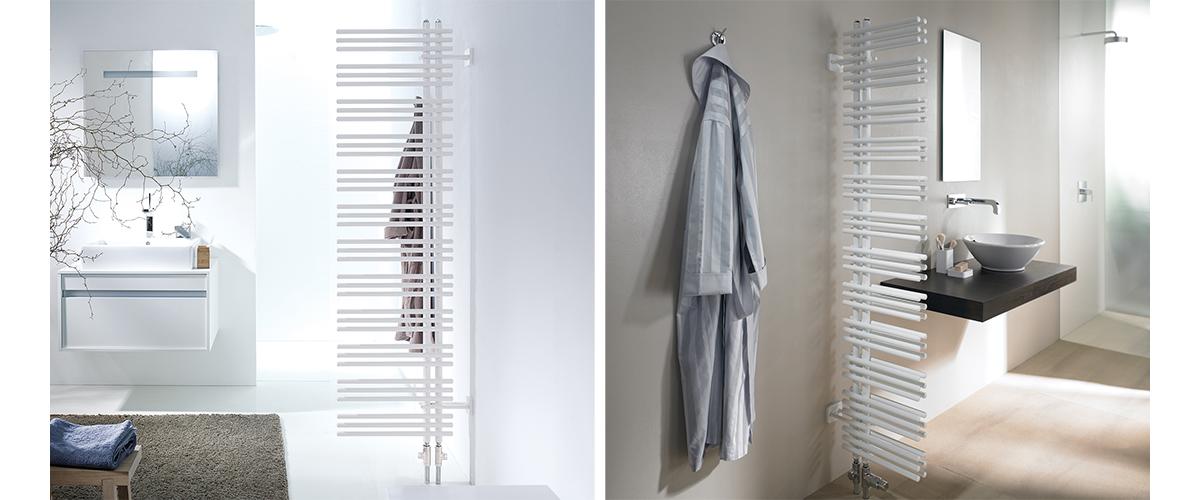 Radiateur sèche serviettes Manava chauffage central simple et double installation claustra