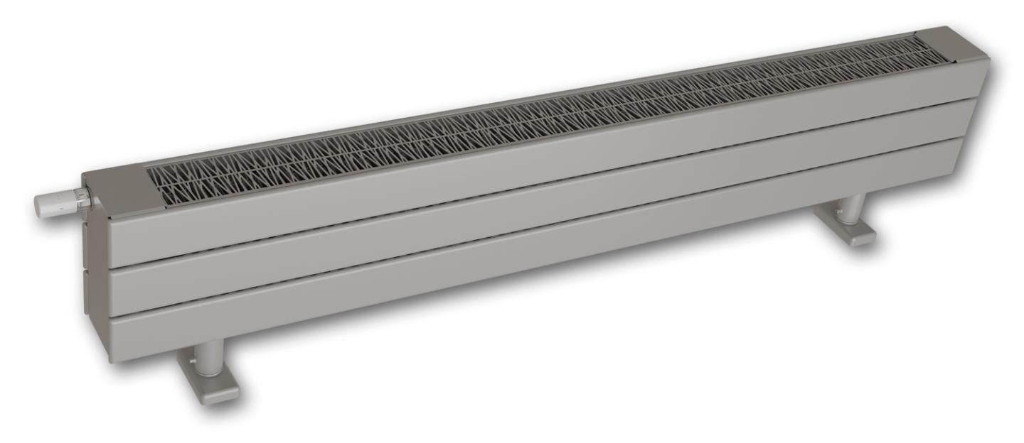 Radiateur Fassane Pack plinthe gris détouré zoom sur la grille zébrée