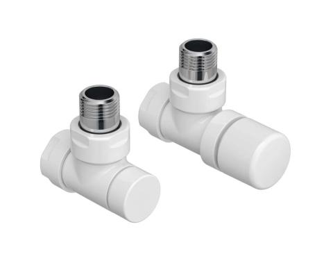Robinetterie thermostatisable équerre 1/2'', tête manuelle - Kit B blanc | 991361.jpg