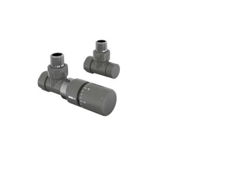 Robinetterie thermostatisable équerre 1/2'', tête manuelle - Kit B couleur | 991369-841279_Robinetterie équerre-Tête TH_Kit B_Anthracite_0346_Vue droite.jpg