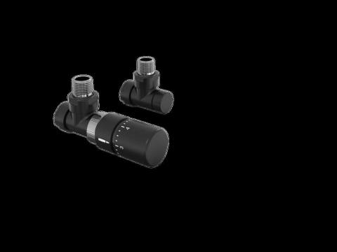 Robinetterie thermostatisable équerre 1/2'', tête manuelle - Kit B couleur | 991369-841279_Robinetterie équerre-Tête TH_Kit B_Black Matt_0557_Vue droite.jpg