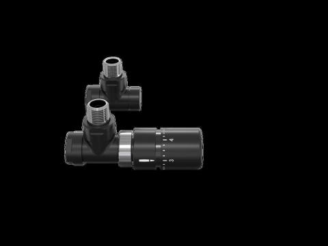 Robinetterie thermostatisable équerre 1/2'', tête manuelle - Kit B couleur | 991369-841279_Robinetterie équerre-Tête TH_Kit B_Black Matt_0557_Vue face.jpg