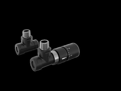 Robinetterie thermostatisable équerre 1/2'', tête manuelle - Kit B couleur | 991369-841279_Robinetterie équerre-Tête TH_Kit B_Black Matt_0557_Vue gauche.jpg