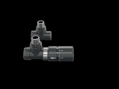 Robinetterie thermostatisable équerre 1/2'', tête manuelle - Kit B couleur | 991369-841279_Robinetterie équerre-Tête TH_Kit B_Black Quartz_0550_Vue face.jpg