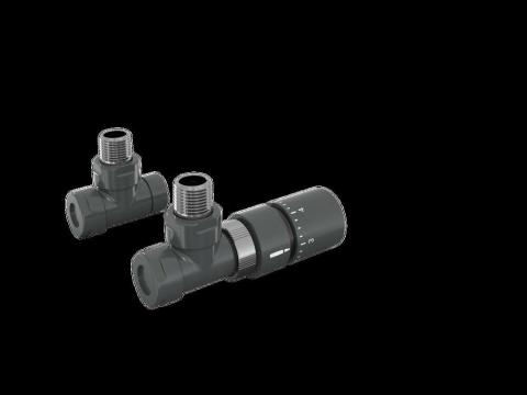 Robinetterie thermostatisable équerre 1/2'', tête manuelle - Kit B couleur | 991369-841279_Robinetterie équerre-Tête TH_Kit B_Volcanic_0336_Vue gauche.jpg