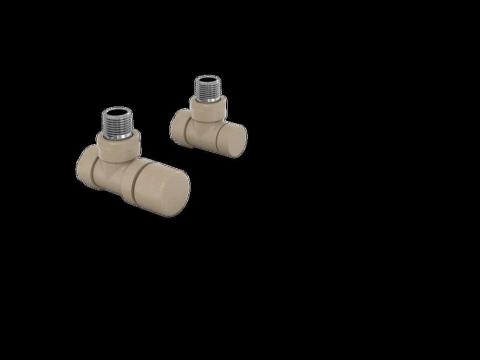 Robinetterie thermostatisable équerre 1/2'', tête manuelle - Kit B couleur | 991369_Robinetterie équerre_Kit B_Beige Quartz_0523_Vue droite.jpg