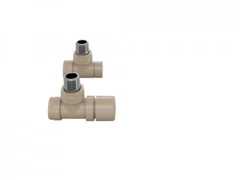 Robinetterie thermostatisable équerre 1/2'', tête manuelle - Kit B couleur | 991369_Robinetterie équerre_Kit B_Beige Quartz_0523_Vue face.jpg