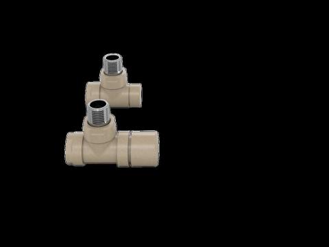 Robinetterie thermostatisable équerre 1/2'', tête manuelle - Kit B couleur | 991369_Robinetterie équerre_Kit B_Beige Quartz_0523_Vue face.jpg
