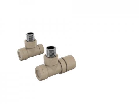 Robinetterie thermostatisable équerre 1/2'', tête manuelle - Kit B couleur | 991369_Robinetterie équerre_Kit B_Beige Quartz_0523_Vue gauche.jpg