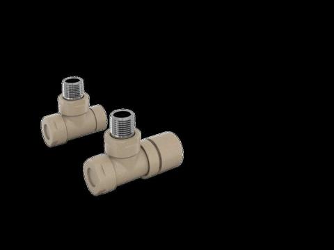 Robinetterie thermostatisable équerre 1/2'', tête manuelle - Kit B couleur | 991369_Robinetterie équerre_Kit B_Beige Quartz_0523_Vue gauche.jpg