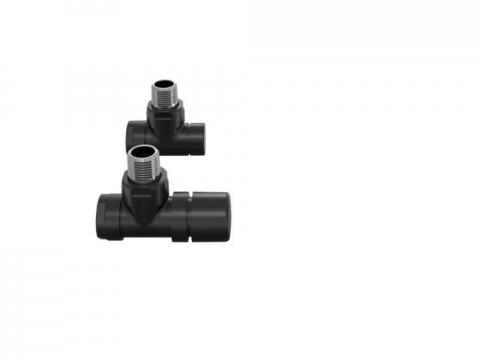 Robinetterie thermostatisable équerre 1/2'', tête manuelle - Kit B couleur | 991369_Robinetterie équerre_Kit B_Black Matt_0557_Vue face.jpg