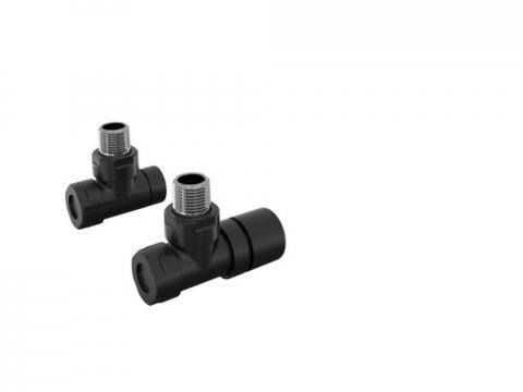 Robinetterie thermostatisable équerre 1/2'', tête manuelle - Kit B couleur | 991369_Robinetterie équerre_Kit B_Black Matt_0557_Vue gauche.jpg