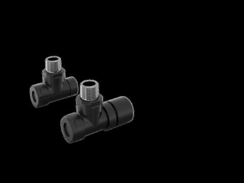 Robinetterie thermostatisable équerre 1/2'', tête manuelle - Kit B couleur | 991369_Robinetterie équerre_Kit B_Black Matt_0557_Vue gauche.jpg
