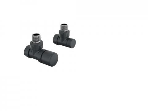 Robinetterie thermostatisable équerre 1/2'', tête manuelle - Kit B couleur | 991369_Robinetterie équerre_Kit B_Black Quartz_0550_Vue droite.jpg
