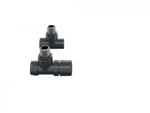 Robinetterie thermostatisable équerre 1/2'', tête manuelle - Kit B couleur | 991369_Robinetterie équerre_Kit B_Black Quartz_0550_Vue face.jpg