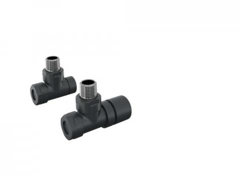 Robinetterie thermostatisable équerre 1/2'', tête manuelle - Kit B couleur | 991369_Robinetterie équerre_Kit B_Black Quartz_0550_Vue gauche.jpg
