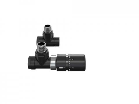 Robinetterie thermostatisable équerre 1/2'', tête manuelle - Kit B couleur | 991369_Robinetterie équerre-Tête TH_Kit B_Black Matt_0557_Vue face.jpg