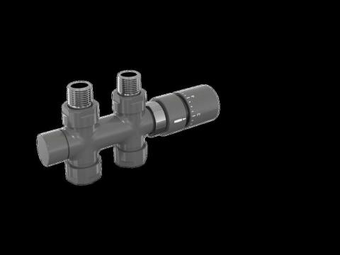 Tête thermostatique TH Couleur | 991589-841279_Robinetterie en H droit-Tête TH_Kit O_Anthracite_0346_Vue gauche.jpg