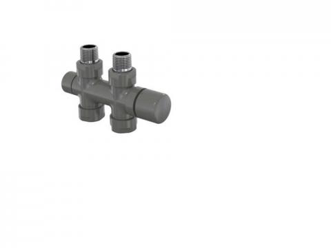 Robinetterie thermostatisable H droit réversible 1/2'', tête man. - Kit O coul | 991589_Robinetterie en H droit_Kit O_Anthracite_0346_Vue droite.jpg