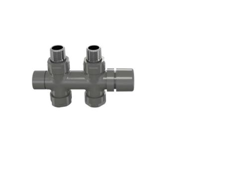Robinetterie thermostatisable H droit réversible 1/2'', tête man. - Kit O coul | 991589_Robinetterie en H droit_Kit O_Anthracite_0346_Vue face.jpg