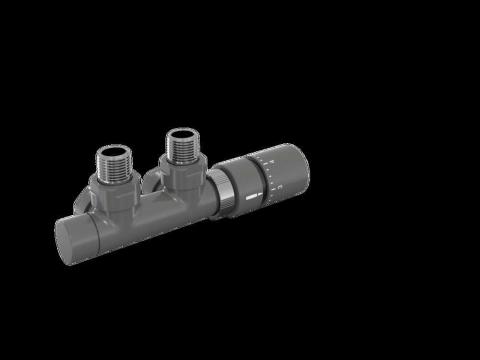 Tête thermostatique TH Couleur | 991599-841279_Robinetterie en H équerre-Tête TH_Tête à droite_Kit P_Anthracite_0346_Vue gauche.jpg