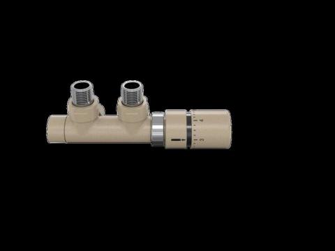 Tête thermostatique TH Couleur | 991599-841279_Robinetterie en H équerre-Tête TH_Tête à droite_Kit P_Beige Quartz_0523_Vue face.jpg