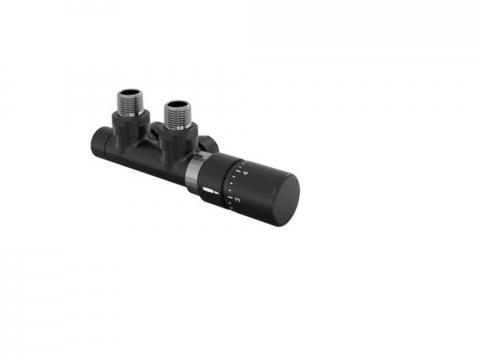 Robinetterie thermostatisable H coudé 1/2'', tête man. droite - Kit P couleur | 991599-841279_Robinetterie en H équerre-Tête TH_Tête à droite_Kit P_Black Matt_0557_Vue droite.jpg