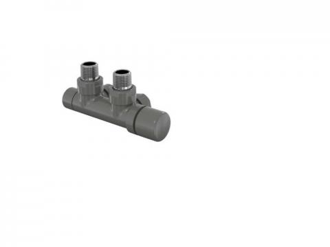 Robinetterie thermostatisable H coudé 1/2'', tête man. droite - Kit P couleur | 991599_Robinetterie en H équerre_Tête à droite_Kit P_Anthracite_0346_Vue droite.jpg