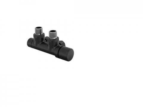 Robinetterie thermostatisable H coudé 1/2'', tête man. droite - Kit P couleur | 991599_Robinetterie en H équerre_Tête à droite_Kit P_Black Matt_0557_Vue droite.jpg