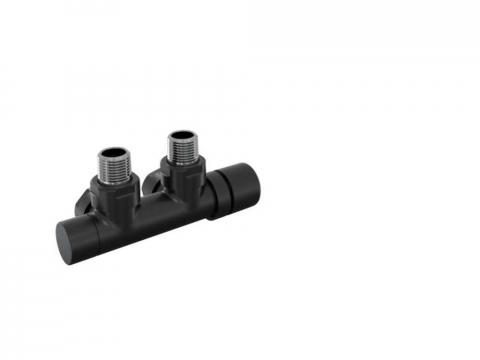 Robinetterie thermostatisable H coudé 1/2'', tête man. droite - Kit P couleur | 991599_Robinetterie en H équerre_Tête à droite_Kit P_Black Matt_0557_Vue gauche.jpg