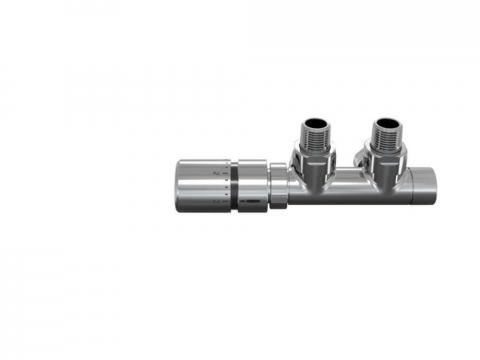 Robinetterie thermostatisable H coudé 1/2'', tête man. gauche - Kit Q chromé | 991608-841279_Robinetterie en H équerre-Tête TH_Tête à gauche_Kit Q_Chromé_0008_Vue face.jpg