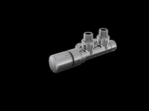 Tête thermostatique TH Couleur | 991608-841279_Robinetterie en H équerre-Tête TH_Tête à gauche_Kit Q_Chromé_0008_Vue gauche.jpg