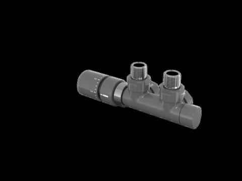 Tête thermostatique TH Couleur | 991609-841279_Robinetterie en H équerre-Tête TH_Tête à gauche_Kit Q_Anthracite_0346_Vue droite.jpg