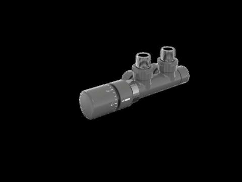 Tête thermostatique TH Couleur | 991609-841279_Robinetterie en H équerre-Tête TH_Tête à gauche_Kit Q_Anthracite_0346_Vue gauche.jpg