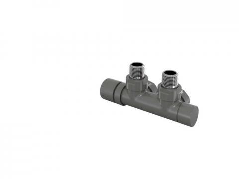 Robinetterie thermostatisable H coudé 1/2'', tête man. gauche - Kit Q couleur | 991609_Robinetterie en H équerre_Tête à gauche_Kit Q_Anthracite_0346_Vue droite.jpg