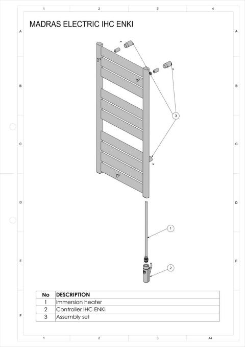 Kit de 3 fixations Madras 3032 - 1031 Ral 9016 | ACOVA_MADRAS-IHC_EL_3034_Vue-eclatee.jpg