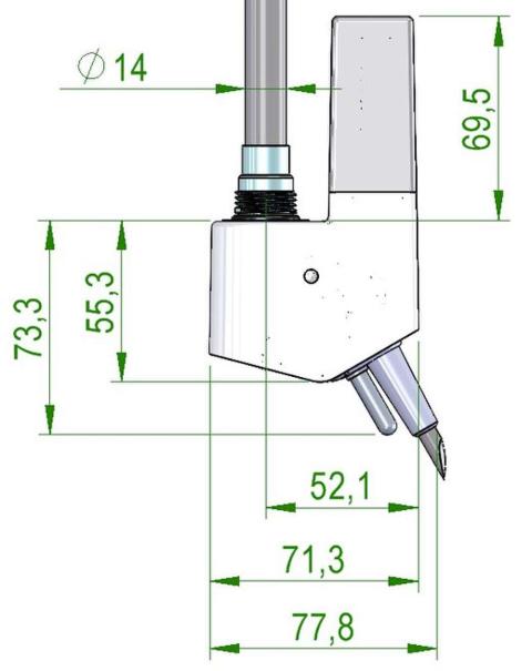 Récepteur IHD avec câble blanc L 1200 mm | plan côté récepteur IHD classe 2.jpg