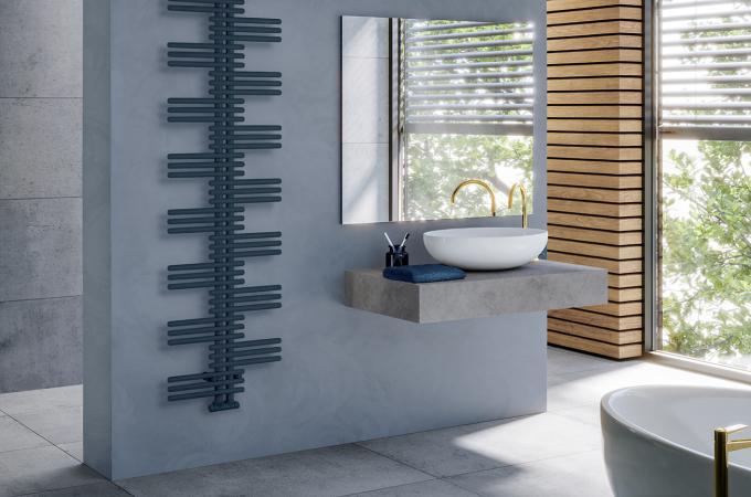 Photo d'ambiance radiateur sèche-serviettes Acova Manava symétrique