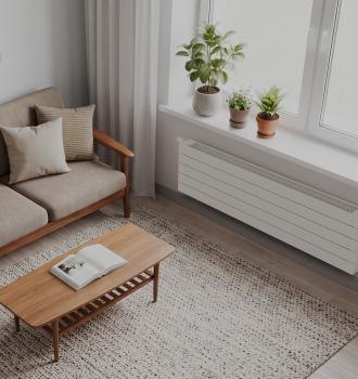 Radiateur Fassane Pack blanc sous une fenêtre