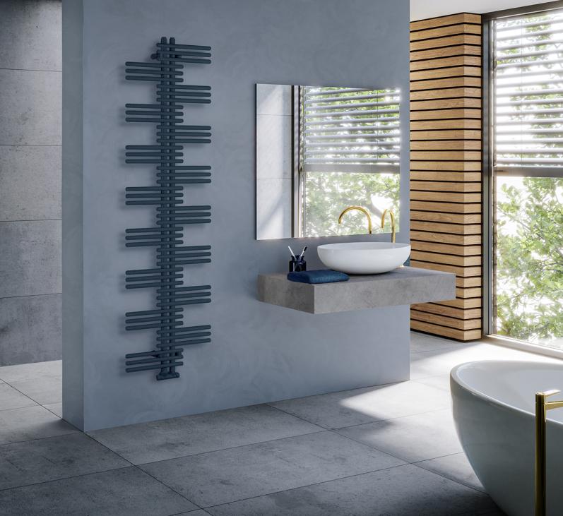 Photo d'ambiance radiateur sèche-serviettes Acova Manava symétrique