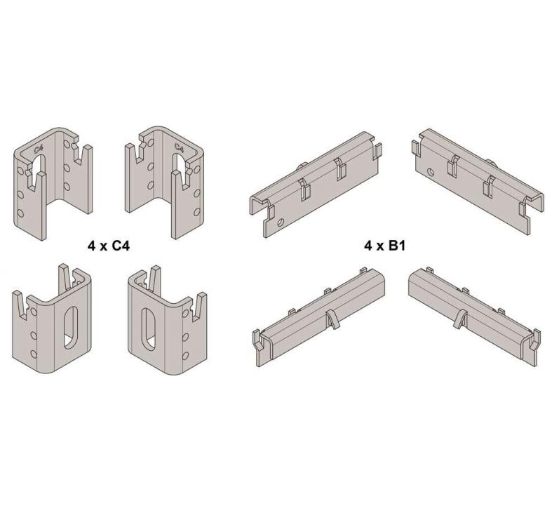 Kit de 4 fixations VLX Ral 9016 | 962721-962729_Kit-fixations-murales-FASSANE-VLX_4xC4-4xB1.jpg