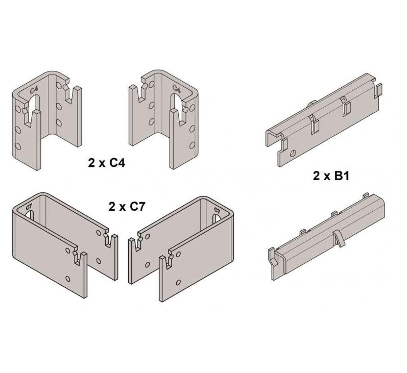 Kit de 4 fixations VLX couleur | 962761-962769_Kit-fixations-murales-FASSANE-VLX_2xC4-2xC7-2xB1.jpg