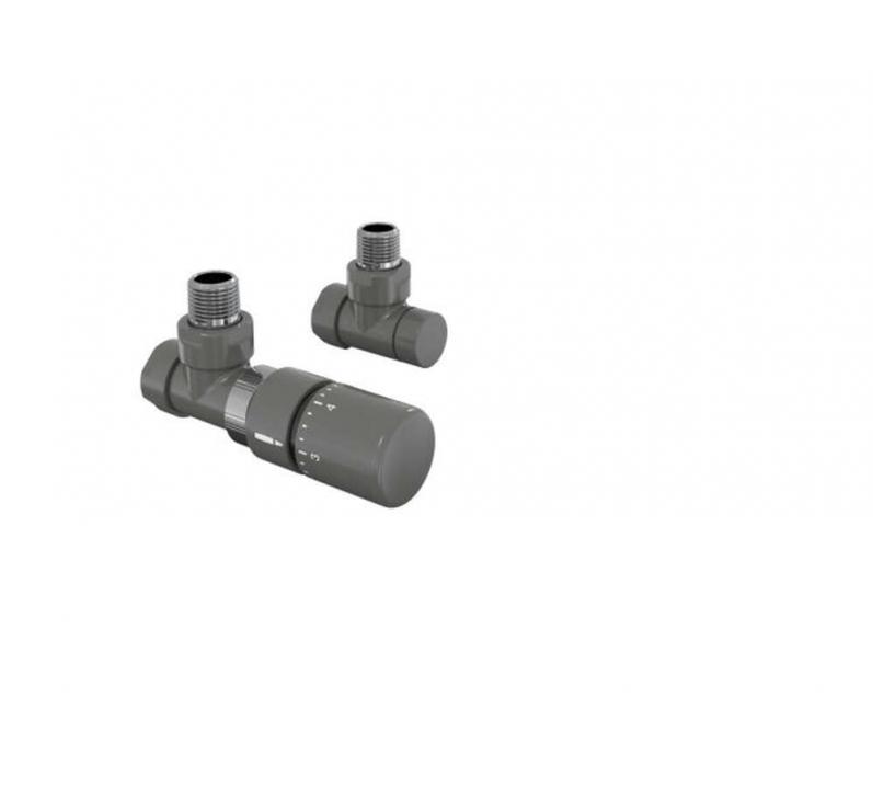 Robinetterie thermostatisable équerre 1/2'', tête manuelle - Kit B couleur | 991369-841279_Robinetterie équerre-Tête TH_Kit B_Anthracite_0346_Vue droite.jpg