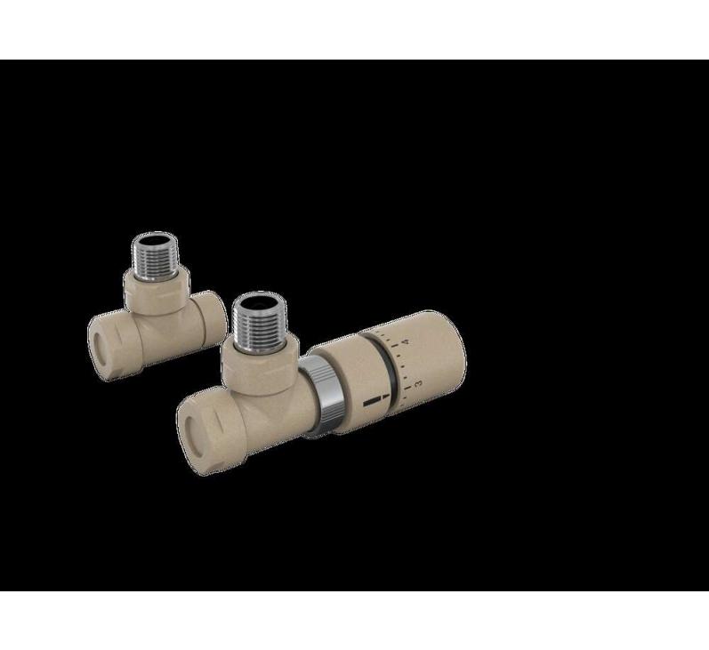 Robinetterie thermostatisable équerre 1/2'', tête manuelle - Kit B couleur | 991369-841279_Robinetterie équerre-Tête TH_Kit B_Beige Quartz_0523_Vue gauche.jpg