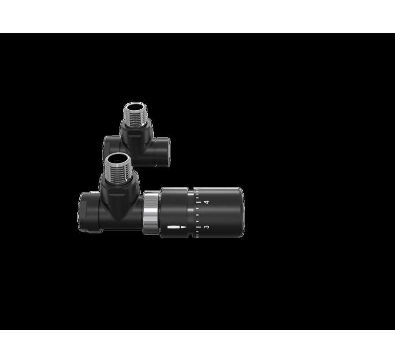 Robinetterie thermostatisable équerre 1/2'', tête manuelle - Kit B couleur | 991369-841279_Robinetterie équerre-Tête TH_Kit B_Black Matt_0557_Vue face.jpg