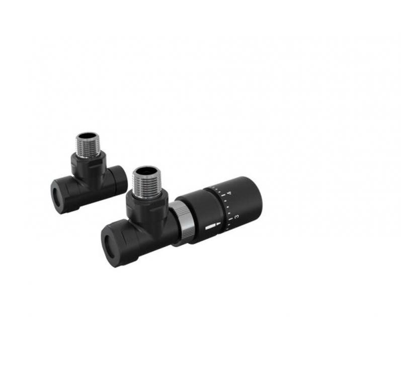 Robinetterie thermostatisable équerre 1/2'', tête manuelle - Kit B couleur | 991369-841279_Robinetterie équerre-Tête TH_Kit B_Black Matt_0557_Vue gauche.jpg