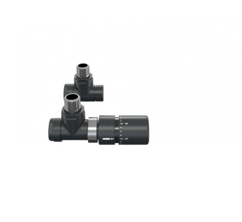 Robinetterie thermostatisable équerre 1/2'', tête manuelle - Kit B couleur | 991369-841279_Robinetterie équerre-Tête TH_Kit B_Black Quartz_0550_Vue face.jpg
