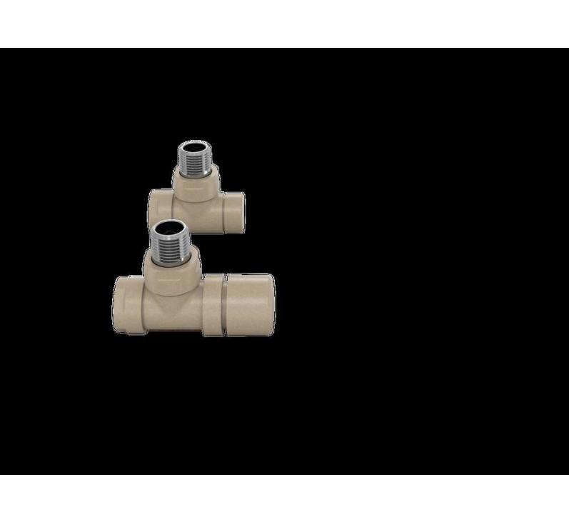 Robinetterie thermostatisable équerre 1/2'', tête manuelle - Kit B couleur | 991369_Robinetterie équerre_Kit B_Beige Quartz_0523_Vue face.jpg